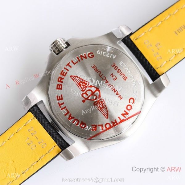 (GF) Swiss Breitling Avenger Automatic 45 Seawolf Asia2824 Watch Yellow Dial Leather Strap