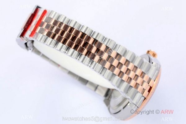 (EW)2021 New Rolex Datejust 36mm EWF 3235 Watch 2-Tone Rose Gold Gray Palm Dial AAA Replica