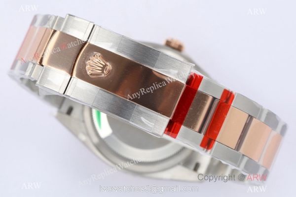 (EW) EW Factory Swiss 3235 Rolex Datejust 36 Gray Palm 2021 Watch 2-Tone Rose Gold Case