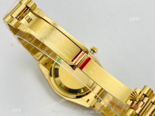 EW Factory V2 Rolex Day Date 40 Yellow Gold Green Gradient Watch with nfc card Super Clone