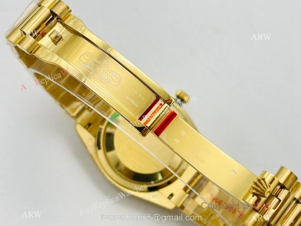 EW Factory V2 Rolex Day Date 40 Diamond Bezel Green Gradient Watch with nfc card