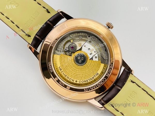 2021 New! MK Factory V4 Vacheron Constantin Patrimony Men Watch Rose Gold White Dial