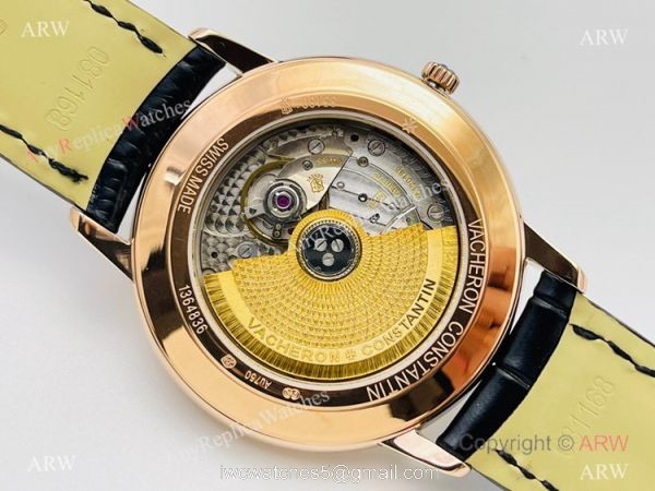 2021 New! MK Factory V4 Vacheron Constantin Patrimony Replica Watch Rose Gold Black Dial 40mm