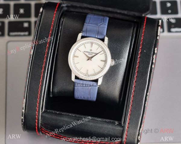NEW! Swiss Grade Vacheron Constantin Traditionnelle Ultra Thin Watch Lady Diamond Bezel