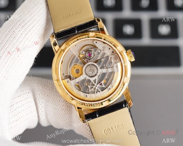 NEW! Swiss Grade Vacheron Constantin Traditionnelle Ultra Thin Women Watch 9015 Gold Diamond