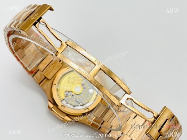 PFF Factory V4 Patek Philippe Nautilus Replica Watch Swiss 9015 Rose Gold Brown Dial
