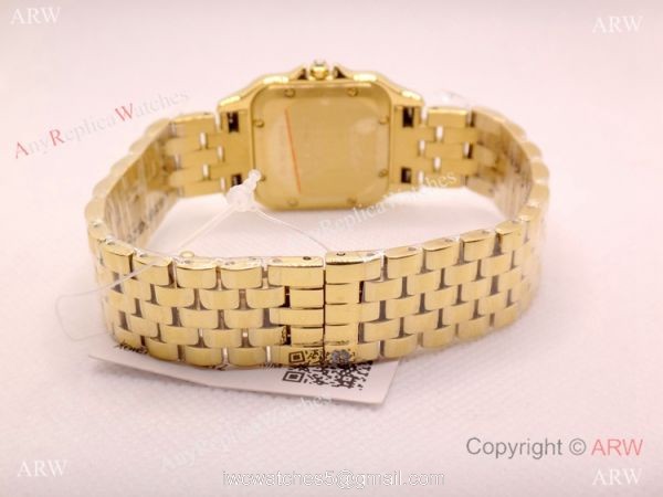 High Quality Cartier Panthere de Watch Yellow Gold Diamond Bezel 27mm