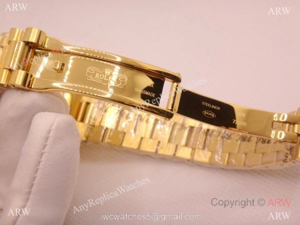 Iced Out Rolex Day-Date Presidential Yellow Gold Watch 36mm