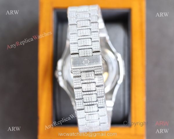 Swiss Grade One Patek Philippe Iced Out Nautilus 9015 Watch Full Diamond