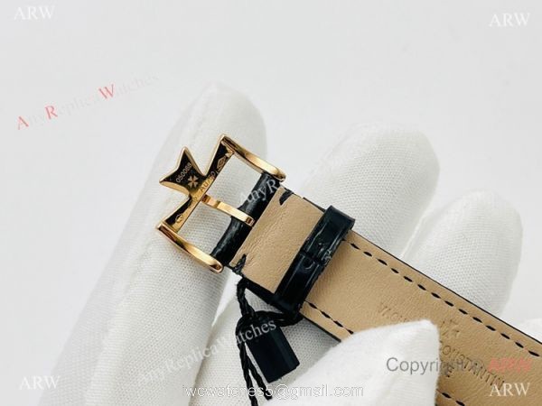 TWS Factory 1:1 Replica Vacheron Constantin Malte Dual Time Regulateur Watch 9015 Rose Gold Black