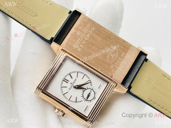 (AN Factory ) Swiss Copy Jaeger-LeCoultre Reverso Duoface 29mm Watch Rose Gold Blue Dial