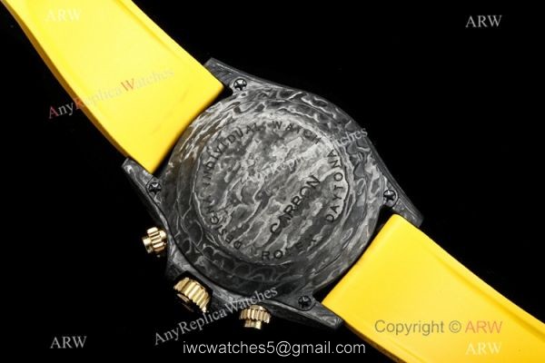 TW Factory Rolex Carbon-Lime Daytona Swiss 7750 Watch Yellow Rubber Strap