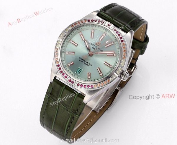 Buy Breitling Chronomat For Women Replica Watches Green Dial
