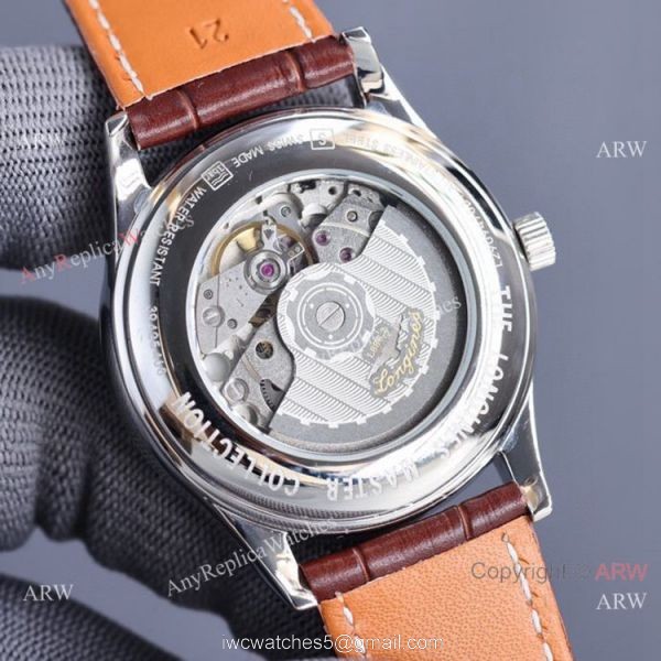 Swiss Quality Copy Longines Master 40 Date Brown Leather Strap Watches Citizen 8215 Movement