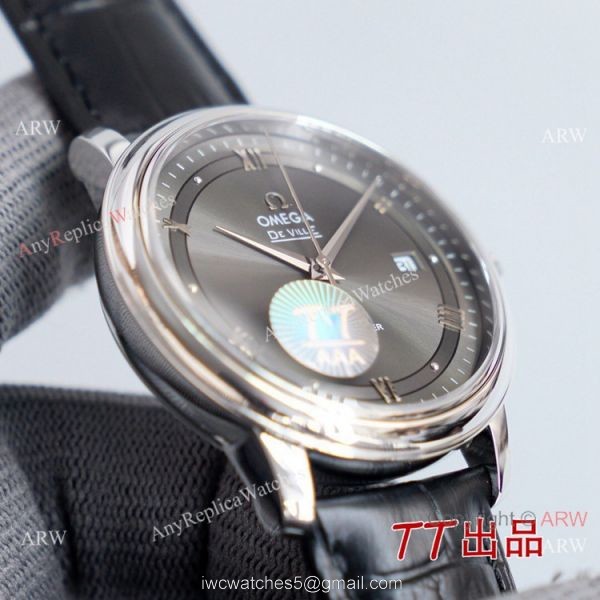 Swiss Quality Omega DeVille Co-Axial SS Rhodium Grey Dial Watch 8215 Movement