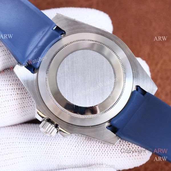 Swiss Quality Rolex Submariner Date Watch Citizen 8215 Blue Oysterflex Rubber Band