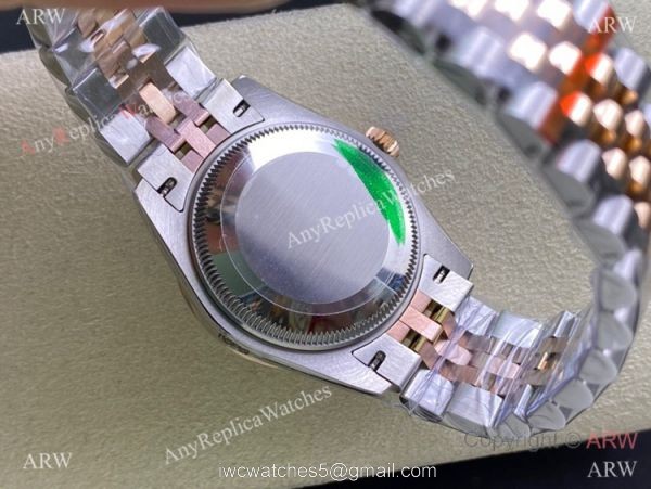 Swiss Copy Rolex Datejust 2-Tone Rose Gold Mop Dial Diamond watch 31mm Mid-size