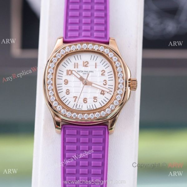 Best Replica Patek Philippe Aquanaut Lady Watches Diamond Bezel Chocolate Dial