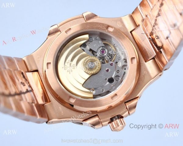 Swiss Quality Patek Philippe Nautilus 8215 Movement Watch Diamond Bezel Rose Gold