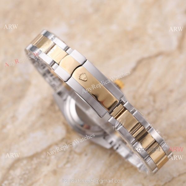 New Replica Rolex Diamond Datejust 2-Tone Blue Face Watch 31mm Ladies