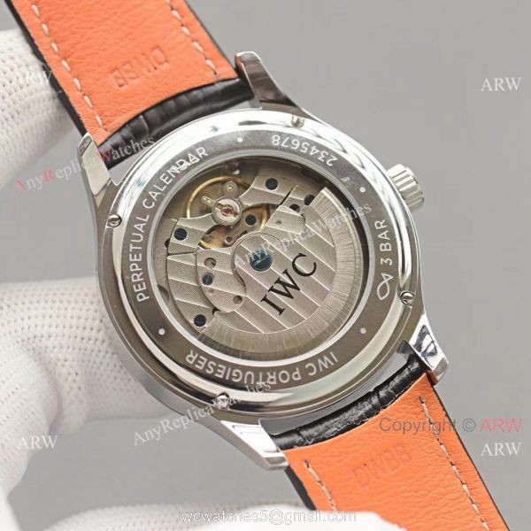 Top Replica IWC Portuguese Black Face 42 MM Men Moonphase Watch