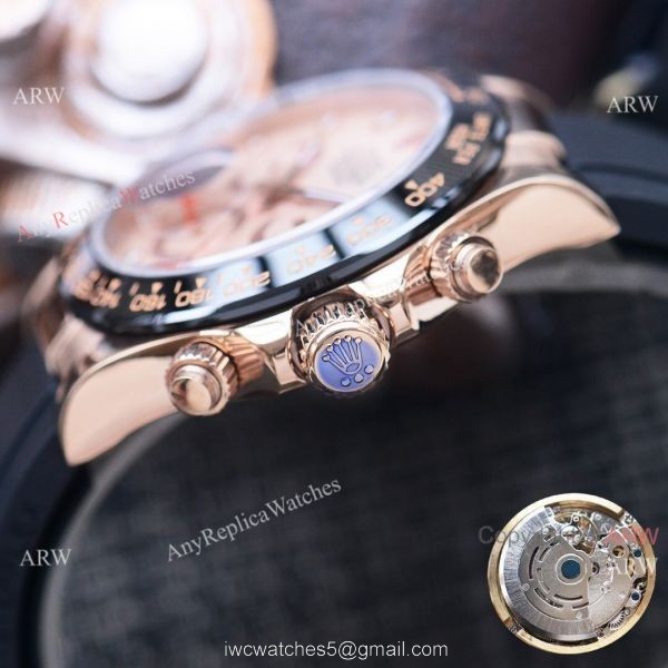Replica Rolex Daytona Rose Gold Case Ceramic bezel Man 40MM Watch
