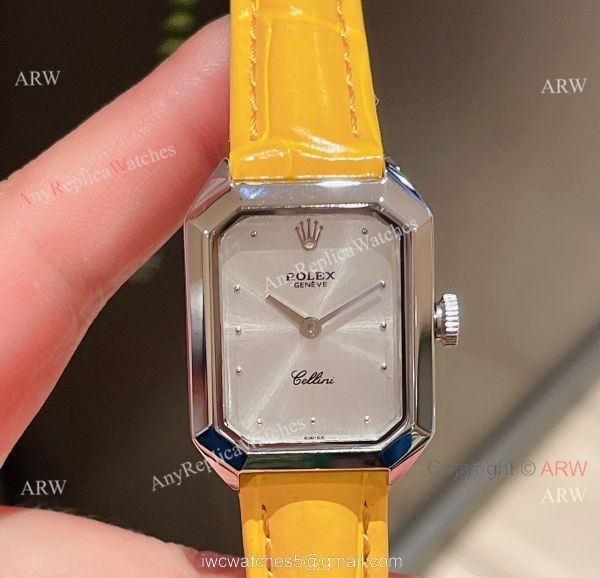 Replica Rolex Cellini Stainless Steel Case Gray Dial 24mm Lady Watch