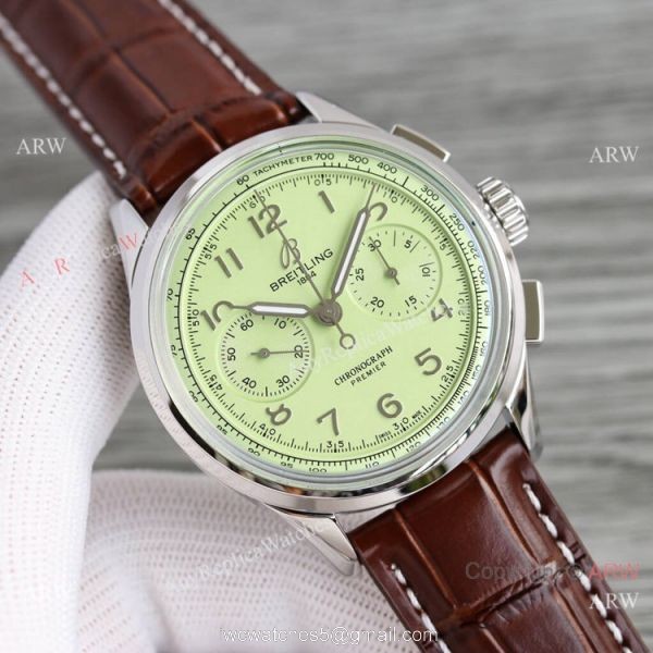 Swiss Copy Breitling Premier B09 Chronograph A7750 Pistachio green dial