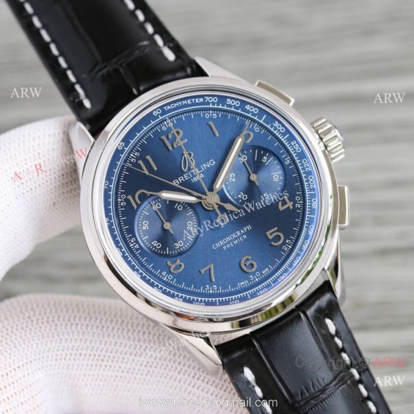 Swiss Copy Breitling Premier B15 Duograph Chronograph 42mm Watch A7750 Blue Face
