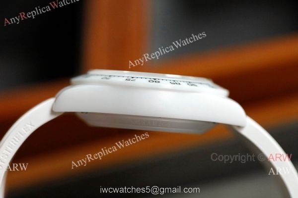 New! Swiss Replica Rolex Daytona AET Modified White Ceramic Black Crown watch A7750 Movement