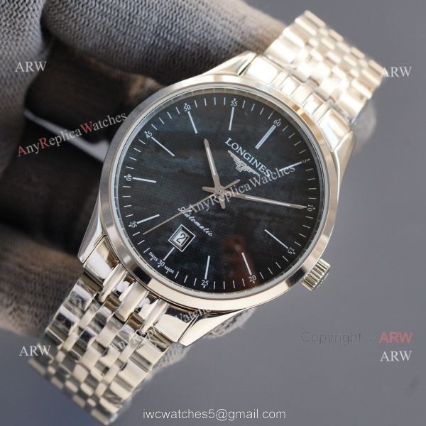Replica Longines Elegant 316L SS Strap Blue Meteorite Texture Dial Watch 8215 Movement