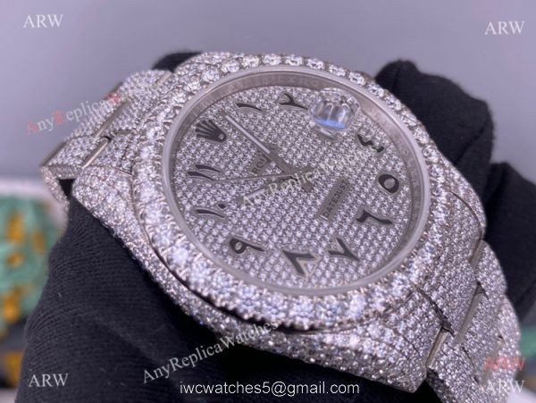 Iced Out Rolex Datejust II Middle East Arabic Watch 2836 Movement