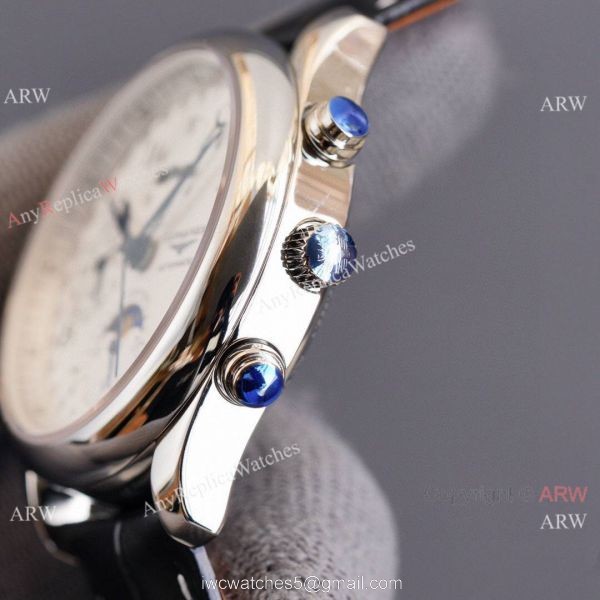 Replica Longines Master Collection Moonphase Leather Strap 40MM Watch With Arabic Markers