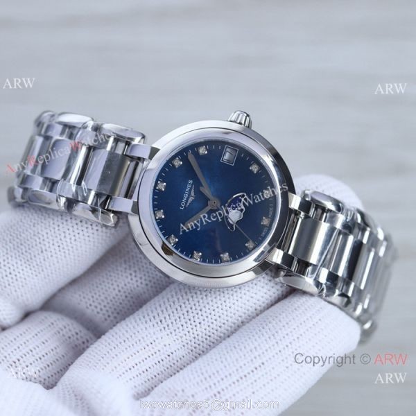 Swiss Quartz Longines PrimaLuna Moon Watch White Mop Face AAA Replica