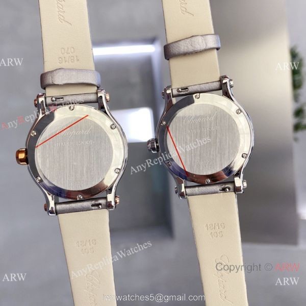 Knockoff Chopard Happy Sport Watch Rhodium Grey Rose Gold quartz