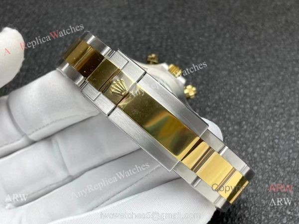 Better Factory BTF Swiss 4130 Rolex Daytona Two Tone Gold Champagne Watch Custom