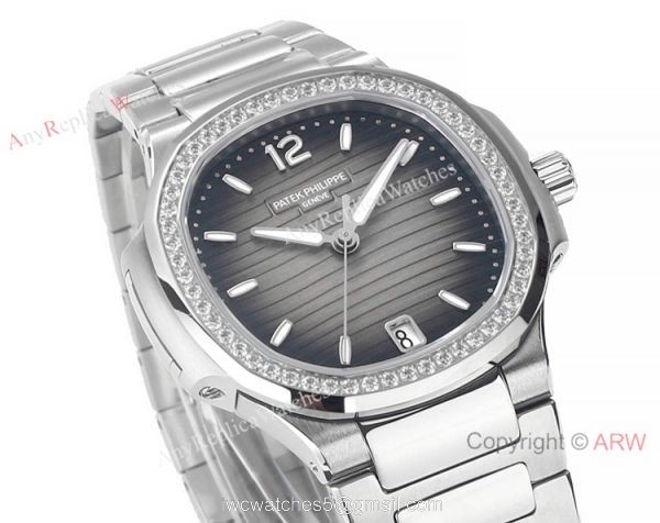 Swiss Cal.324 SC Patek Philippe Lady-Nautilus Watch Stainless steel Diamond bezel