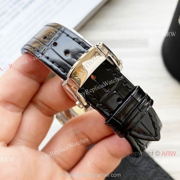 Clone Patek Philippe Annual Calendar Nautilus Watch Gray Dial Diamond Bezel