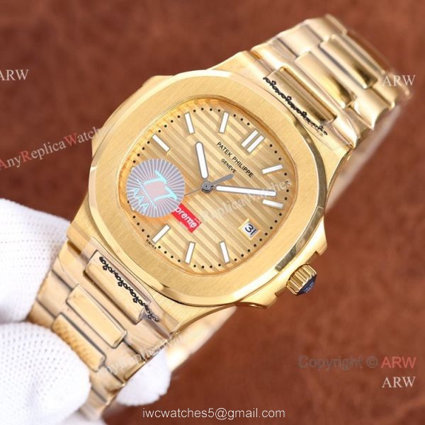 Swiss Quality Copy Patek Philippe Nautilus x Supreme Citizen Watch Yellow Gold