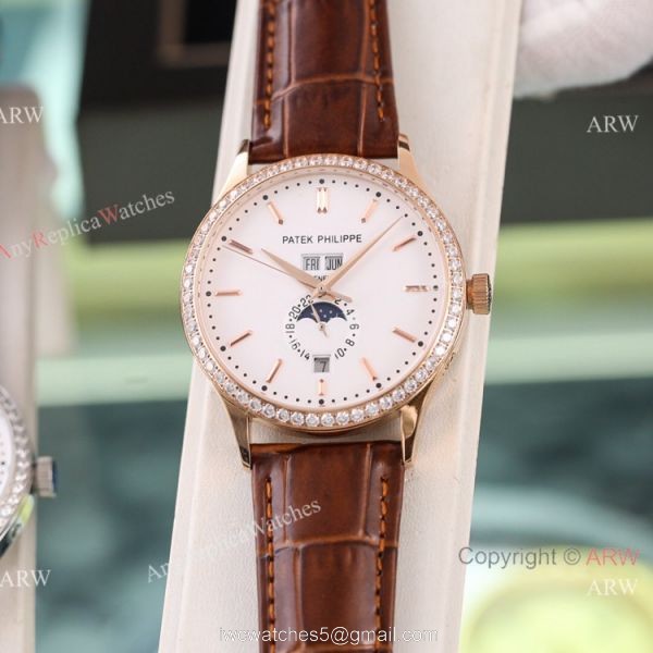 Swiss Quality Copy Patek Philippe Annual Calendar Calatrava Citizen Watch Blue Moon Dial