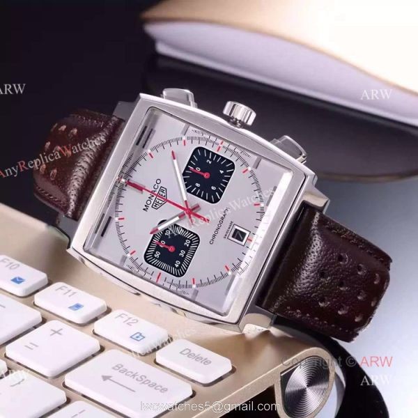 Tag Heuer Monaco Quartz Calibre 12 Watch SS Brown Dial 44mm