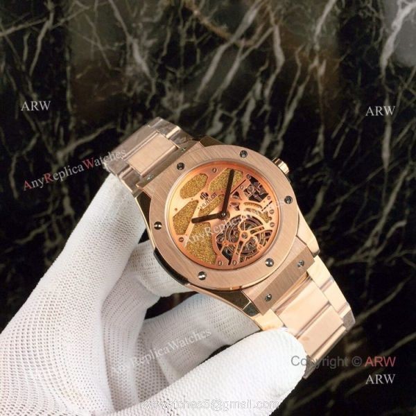 High Quality Copy Hublot Classic Fusion Squelette Tourbillon Watch All Black