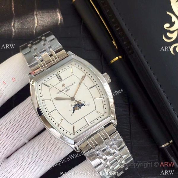 Stainless Steel Vacheron Constantin Replika Watch w/ Moon phase