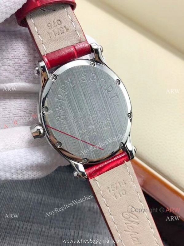 New Replica Chopard Happy Sport Oval White MOP Dial Watch Women