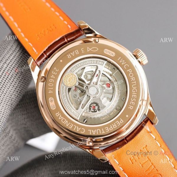 Swiss Replica IWC Portugieser Perpetual Calendar Rose Gold Watch 2020 New