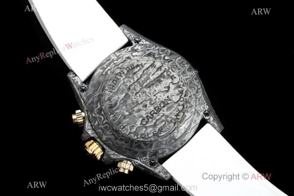 New! TW Swiss Grade One Rolex Carbon Daytona 40mm Watch White Oysterflex Strap