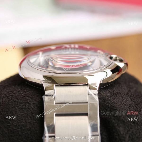 Replica Cartier Balloon Blue Gray Dial V6 Watch with Diamond Markers