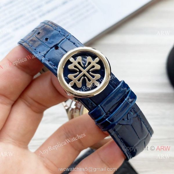 New Clone Patek Philippe Nautilus Annual Calendar watch Baby-Blue Face Rose Gold 42mm