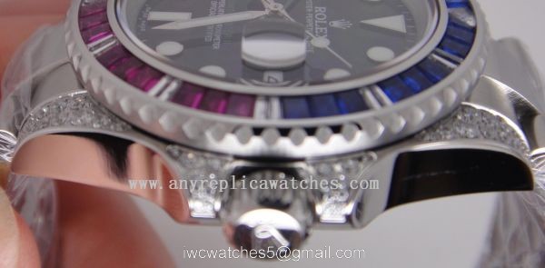 Rolex GMT Master II Watch Red / Blue Diamond Bezel Replica Rolex Rolex GMT Master II Watch Red / Blue Diamond Bezel Replica Rolex