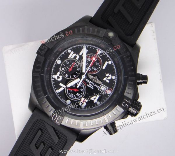Replica Breitling Super Avenger Black Chronograph Rubber Strap 48mm Replica Breitling Super Avenger Black Chronograph Rubber Strap 48mm